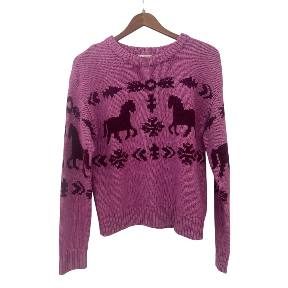 Sundance Equestrian Horse Knit Purple Pink Sweater Size XS - Picture 5 of 8